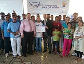 "مصر للطيران" تشارك فى احتفالية السفارة الهندية باليوم العالمى لليوجا
