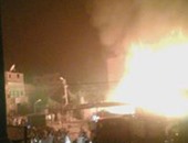 حريق هائل فى سنتر ملابس ومفروشات بمركز أبو تيج