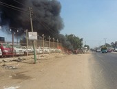تفحم 4 جثث فى حريق هائل بمعرض سيارات بقليوب