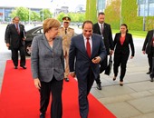صور استقبال انجيلا ميركل للرئيس السيسى فى مقر الاستشارية الألمانية