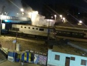 مجهولون يشعلون النيران فى عربة قطارات بمحطة السكة الحديد بالإسماعيلية