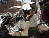 إصابة 13 شخصا فى حادث تصادم بين سيارتين فى المنيا