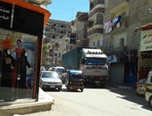 سيارات النقل تسبب أزمة مرورية بفوه فى كفر الشيخ