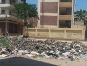 بالصور.. تلال القمامة والصرف الصحى تحاصر مدرسة الشهيد عودة بـ"شربين"