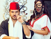 ساموزين ينشر أول صورة له مع عروسته دينا صالح