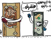 الجنيه الورقى يواجه الدولار فى كاريكاتير "اليوم السابع"