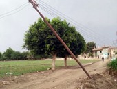 بالصور.. أعمدة كهربائية تهدد حياة المواطنين بقرية جريس فى المنوفية