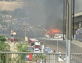 "واتس آب" اليوم السابع: حريق فى أتوبيس نقل عام أمام نادى السكة الحديد