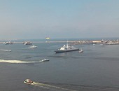أول فيديو لوصول الفرقاطة "تحيا مصر" إلى القاعدة البحرية بالإسكندرية