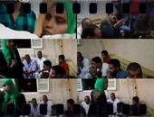 بالفيديو.. فتاة تضرب3 شباب بالشبشب فى جلسة عرفية لتشهيرهم بها فى كفر الشيخ