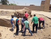 بالصور.. شباب الأقصر يشاركون بتنظيف طريق الكباش بمبادرة "حلوة يا بلدى"
