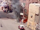 حريق هائل يدمر صيدلية وسط مدينة أسوان