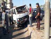 إصابة 7 أشخاص فى حادث انقلاب سيارة ميكروباص بطريق القاهرة المنصورة
