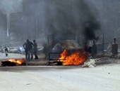 الإخوان يقطعون شارع الحرية فى المطرية بإطارات السيارات المشتعلة