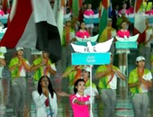ساندرا سمير تحمل العلم المصرى بافتتاح أولمبياد الشباب بالصين