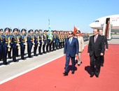 الرئيس السيسى لحظة وصوله مطار مونوكوفا بموسكو
