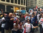 بالصور.. المصريون فى أمريكا يتظاهرون ترحيباً بالرئيس السيسى