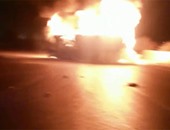 صحافة المواطن: بالفيديو..حريق سيارة بكورنيش سيدى جابر نتيجة السرعة الزائدة