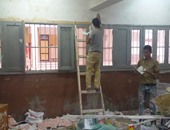 بالصور.. إعادة ترميم وصيانة مدرسة تزمنت الابتدائية بنات ببنى سويف