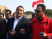 محافظ بورسعيد وطاهر أبو زيد يصلان الجونة لحضور مباراة الأهلى والمصرى