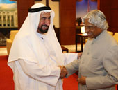 "القاسمي" يلتقى بالرئيس الهندى السابق بمعرض الشارقة الدولى للكتاب