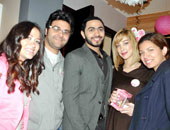 تامر حسنى وبسمة بوسيل ونجوم الأغنية فى عقيقة بنت وليد منصور