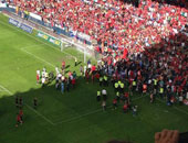 انهيار مدرج مباراة أوساسونا وريال بيتيس فى ختام الدورى الإسبانى