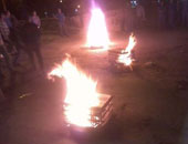 أهالى قرية بالشرقية يقطعون طريق "منيا القمح – بنها الزراعى" بسبب خطف شخص