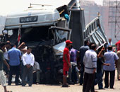 سقوط سيارتين فى النيل إثر تصادم 6 سيارات بدائرى المنيب وتوقف الحركة