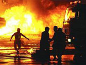 إخماد حريق فى محطة وقود بمنطقة قرقارش بطرابلس