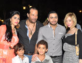 بالصور.. "رومانسية" تامر حسنى وبسمة بوسيل فى ميلاد نجل ماجد المصرى