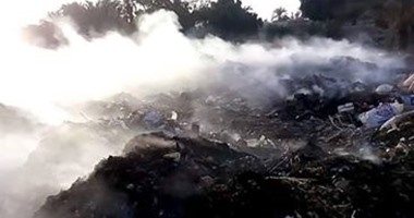اشتعال النيران بمقلب قمامة فى شباس الملح بكفر الشيخ