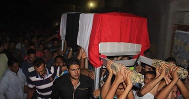 أهالى الشرقية يشيعون جنازة شهيد الواجب بالعريش