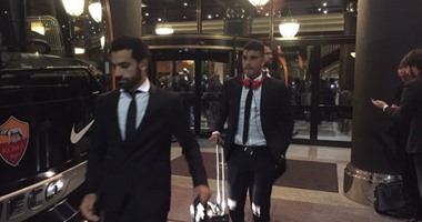 بالصور.. صلاح يصل "جوزيبى مياتزا" برفقة نجوم روما