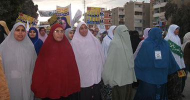 مسيرة نسائية لمرشحات "الحرية والعدالة" بالغربية