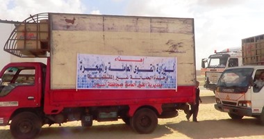 بالصور.. توزيع 10 كرافانات و1300 بطانية على العاملين بمشروع القناة