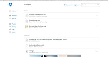 "Dropbox" تتيح الوصول لآخر الملفات المستخدمة بسهولة على منصة الويب