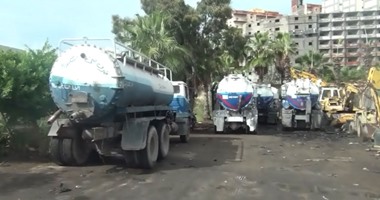 مياه القليوبية تدفع بـ25 سيارة وشفاط فى الشوارع تحسبا لسقوط أمطار