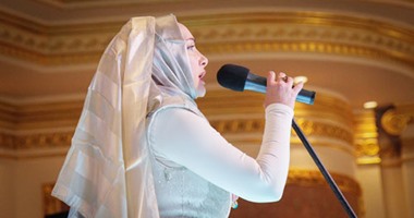الشيخ التهامى وعايدة الأيوبى فى ختام مهرجان الإنشاد الدينى