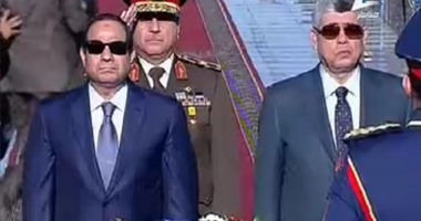 بدء مراسم الاحتفال بعيد الشرطة بحضور الرئيس السيسى ومحلب