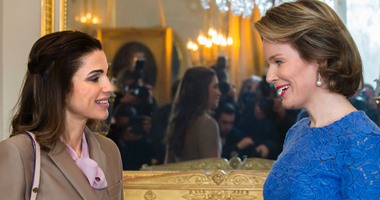 رانيا العبدالله تلتقى ملكة بلجيكا قبل اجتماع حول اللاجئين ببروكسل