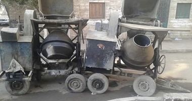 التحفظ على خلاطات بناء مخالفة بحى العجوزة فى الجيزة