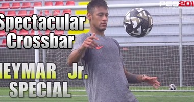 بالفيديو.. نيمار يستعرض مهاراته فى تحدى العارضة لصالح “PES 2016”