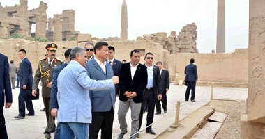 الرئيس الصينى فى زيارة للمعالم الأثرية بالأقصر