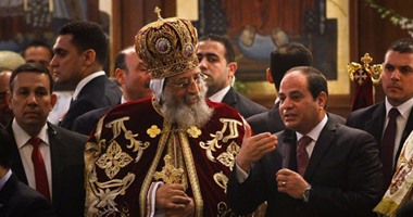 السيسى يصل الكاتدرائية للمشاركة فى احتفالات عيد الميلاد