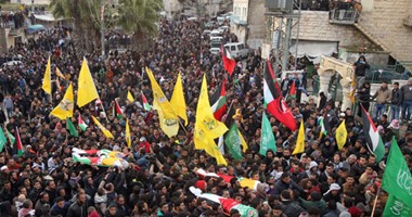 بالصور.. تشييع جثامين 4 شهداء سقطوا فى مواجهات مع قوات الاحتلال بالخليل