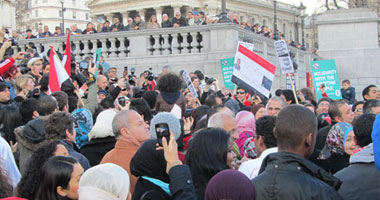 مظاهرة للمصريين والعرب فى لندن تأييداً للثورة المصرية