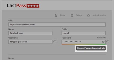 خدمة LastPass تعلن عن قدرتها على تغيير كلمات سر المستخدمين تلقائيا