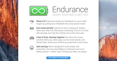 "Endurance" تطبيق جديد يطيل عمر بطارية جهاز "ماك" 20%
