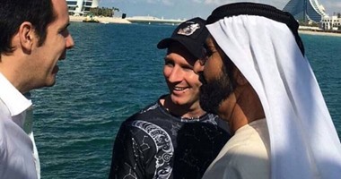 بالصور.. ميسي يرافق محمد بن راشد فى نزهة بـ "دبى”